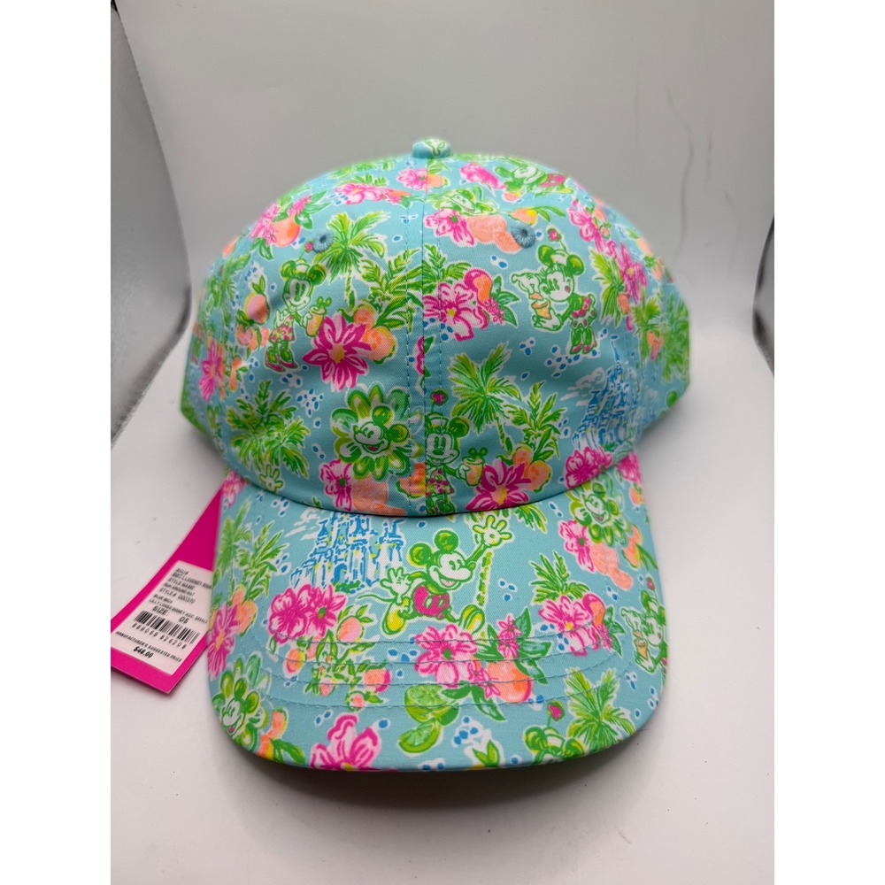 Disney x Lilly Pulitzer Labbett Pink Blue Paradise Petals Mickey Minnie Hat NEW